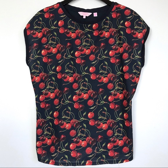 Ted Baker London Tops - TED BAKER Cheerful Cherry Print Navy Tee